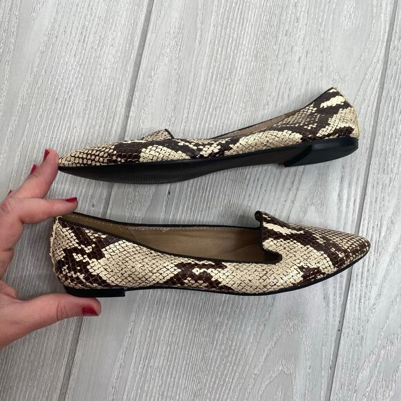 Mercanti Fiorentini Women's Italian Leather Snake Embossed Flats Size 6.5 - Picture 6 of 9